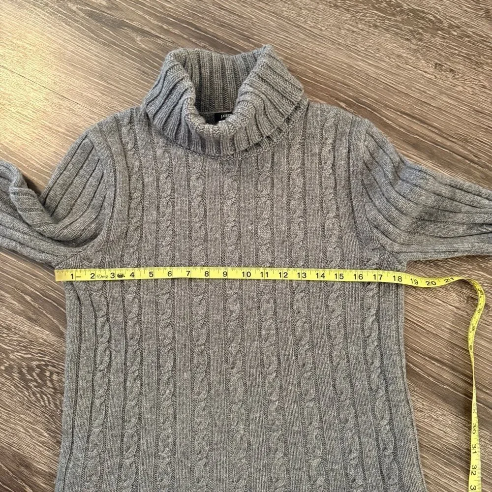 J. Crew Wool Cashmere Blend Cable Turtleneck